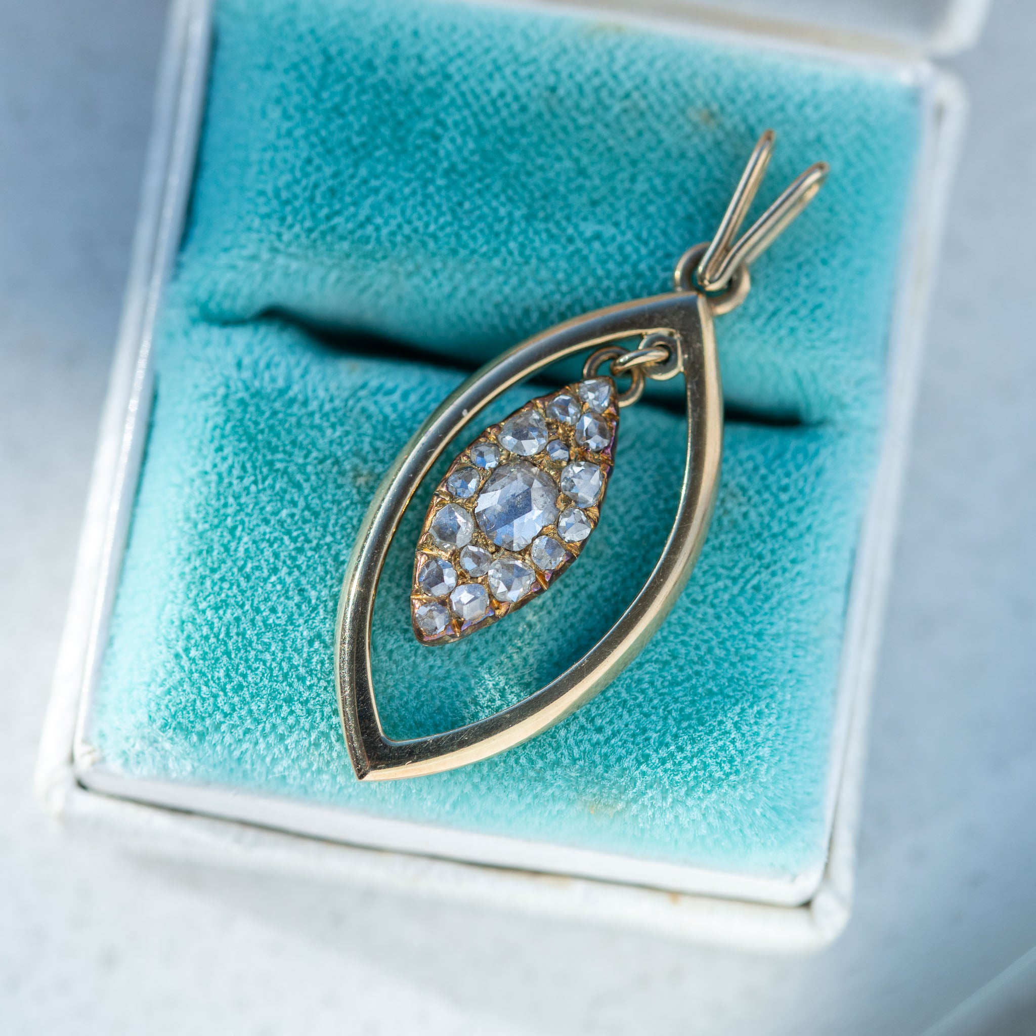 Victorian Dutch Antique Rosecut Diamond Pendant