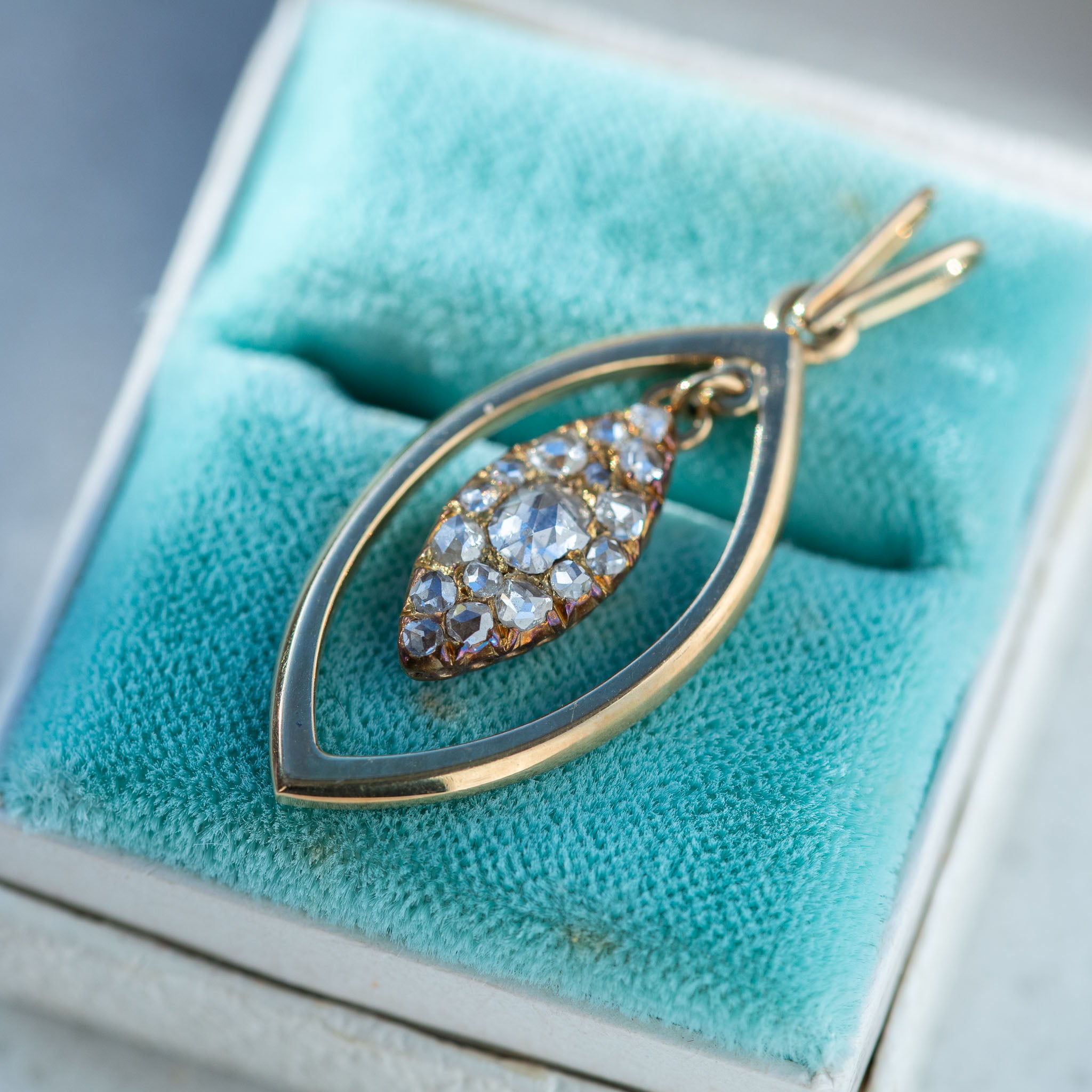 Victorian Dutch Antique Rosecut Diamond Pendant