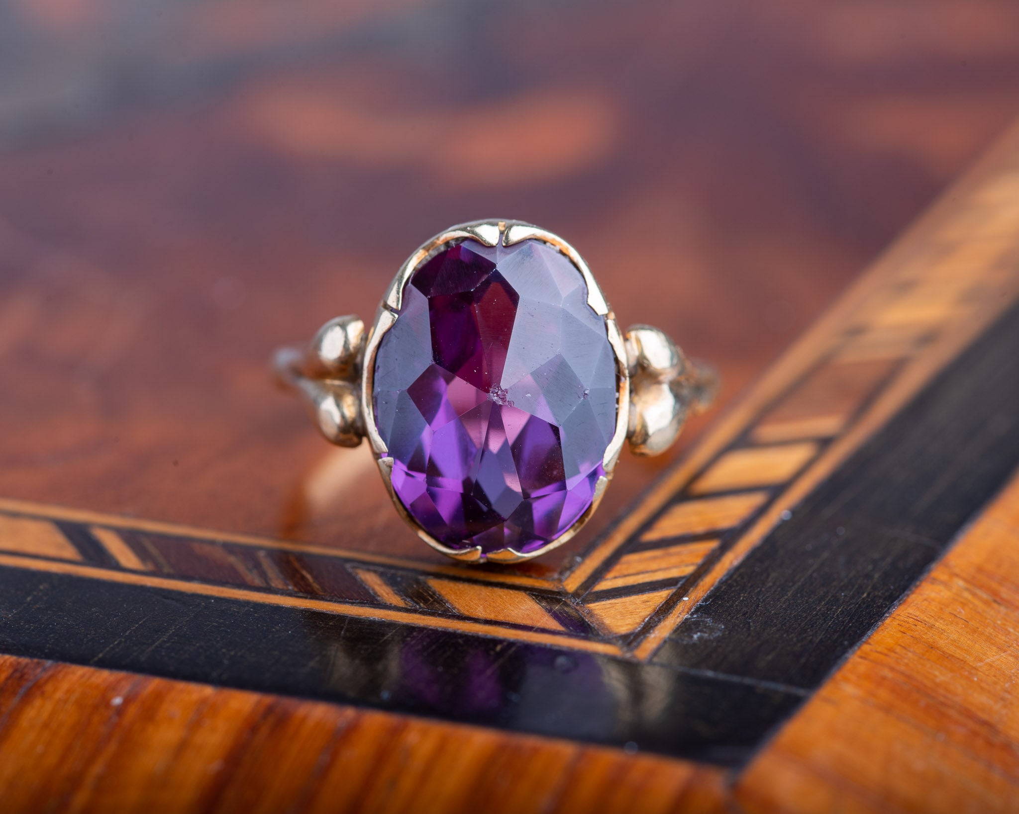 Vintage Lab Color Changing Sapphire Ring