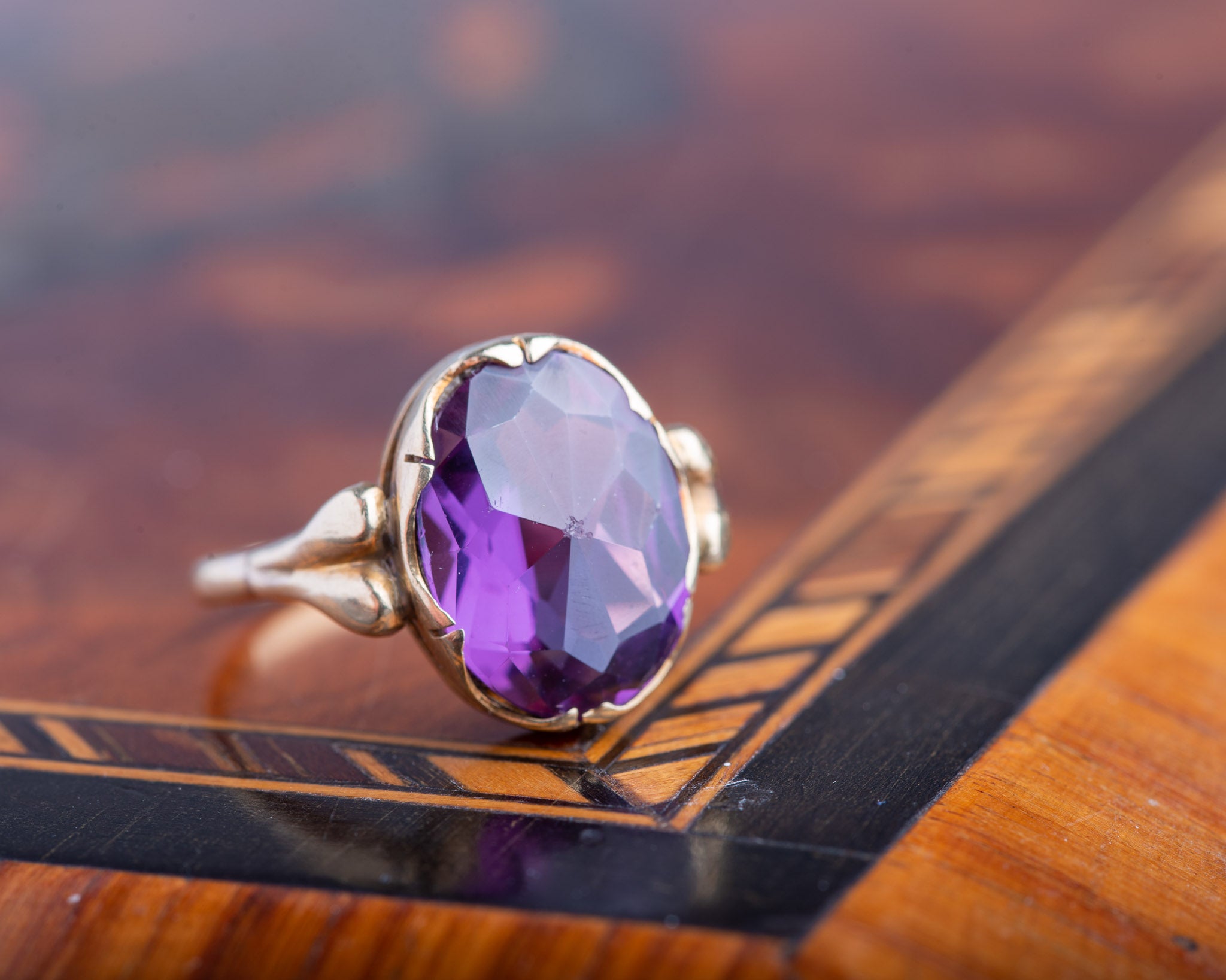 Vintage Lab Color Changing Sapphire Ring