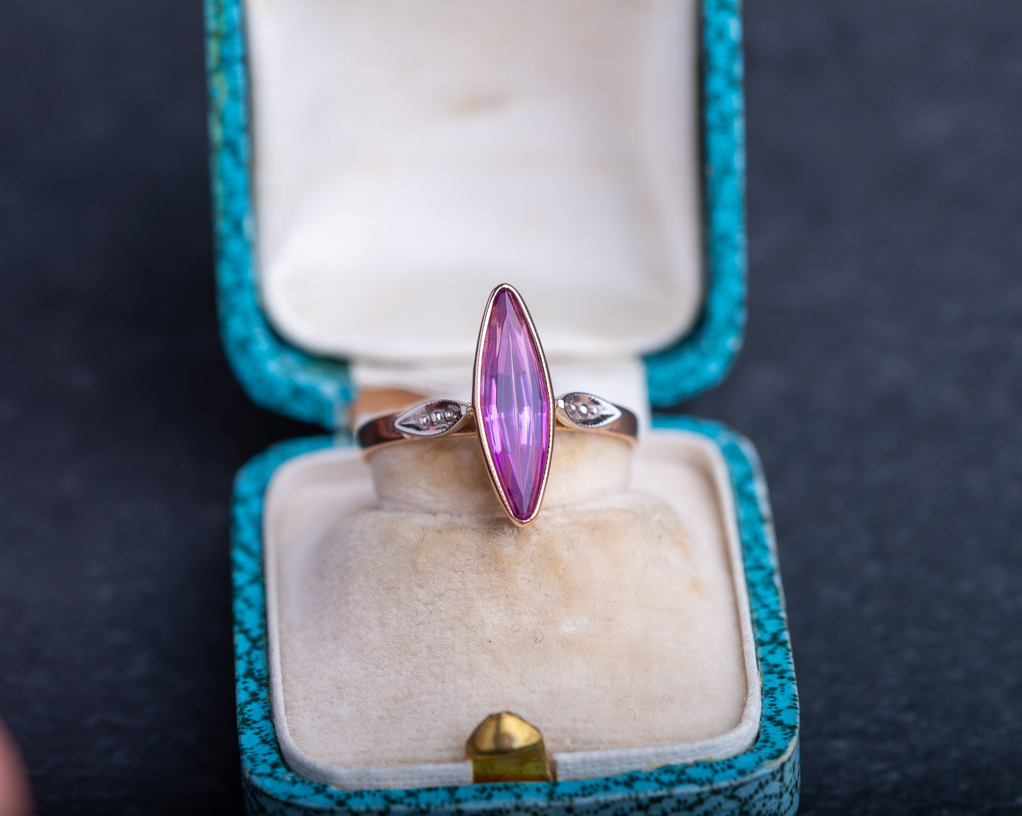 Vintage Tourmaline Navette Ring - LUXORIA VITA