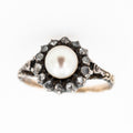 Dutch Foiled Rosecut Diamond Pearl Ring - LUXORIA VITA