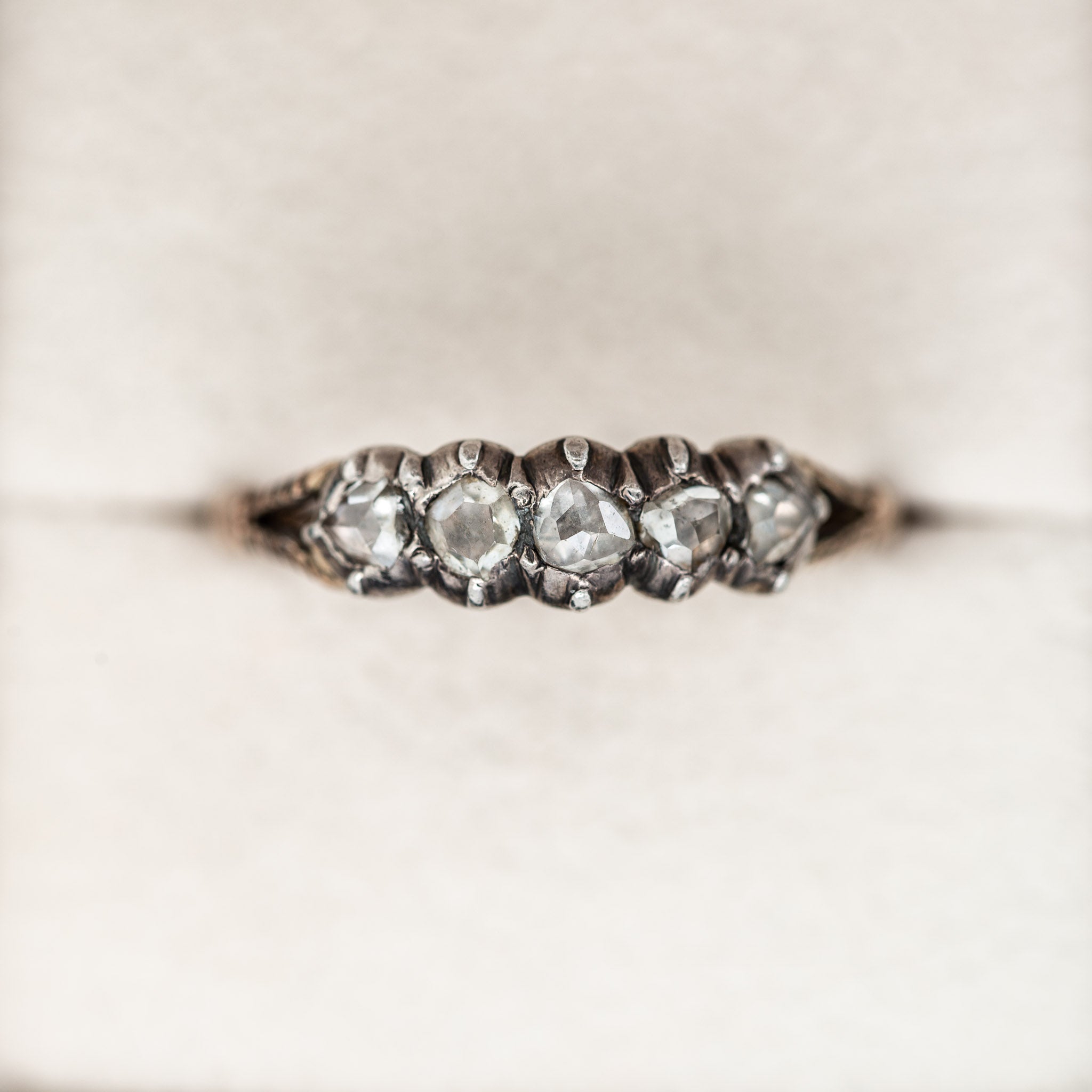 Antique Rosecut Diamond Five Stone Ring - LUXORIA VITA