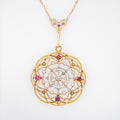 Art Nouveau High Carat Diamond, Ruby and Pearl Necklace - LUXORIA VITA