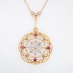 Art Nouveau High Carat Diamond, Ruby and Pearl Necklace - LUXORIA VITA