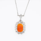 1920's Art Deco Coral 2.00ct Diamond Necklace - LUXORIA VITA