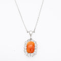 1920's Art Deco Coral 2.00ct Diamond Necklace - LUXORIA VITA