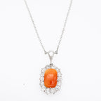 1920's Art Deco Coral 2.00ct Diamond Necklace - LUXORIA VITA
