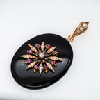 Victorian Onyx Diamond Ruby Pearl Locket - LUXORIA VITA