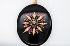 Victorian Onyx Diamond Ruby Pearl Locket - LUXORIA VITA