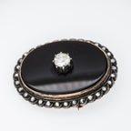 Rosecut Diamond Onyx Brooch - LUXORIA VITA