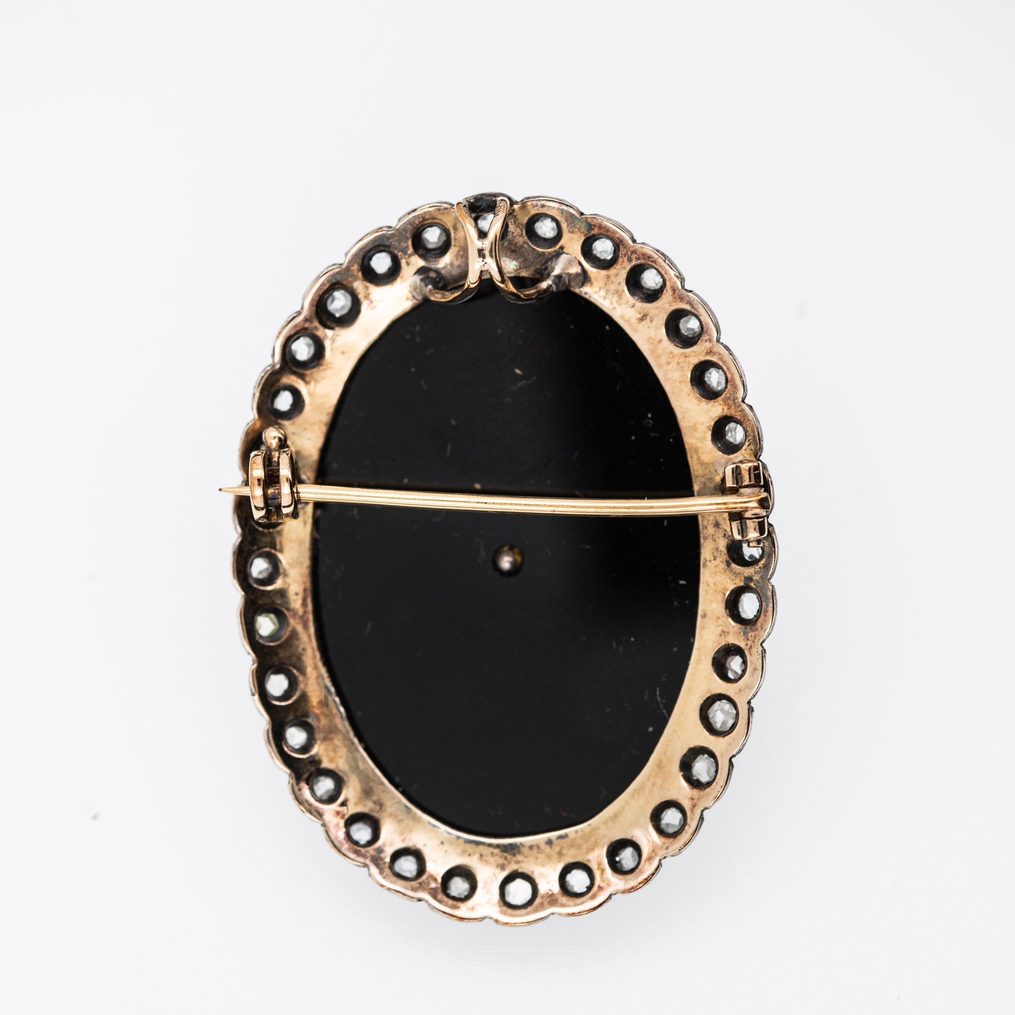 Rosecut Diamond Onyx Brooch - LUXORIA VITA