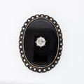 Rosecut Diamond Onyx Brooch - LUXORIA VITA