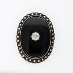 Rosecut Diamond Onyx Brooch - LUXORIA VITA