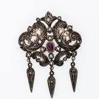 Early Victorian Diamond Ruby Brooch Pendant - LUXORIA VITA