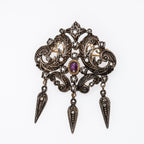 Early Victorian Diamond Ruby Brooch Pendant - LUXORIA VITA