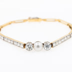 Art Deco Style 4.60ct Diamond Pearl Bracelet - LUXORIA VITA