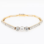 Art Deco Style 4.60ct Diamond Pearl Bracelet - LUXORIA VITA