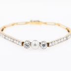 Art Deco Style 4.60ct Diamond Pearl Bracelet - LUXORIA VITA