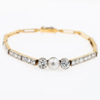 Art Deco Style 4.60ct Diamond Pearl Bracelet - LUXORIA VITA