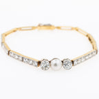 Art Deco Style 4.60ct Diamond Pearl Bracelet - LUXORIA VITA