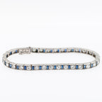 Art Deco Platinum Sapphire 5.00ct Diamond Bracelet - LUXORIA VITA
