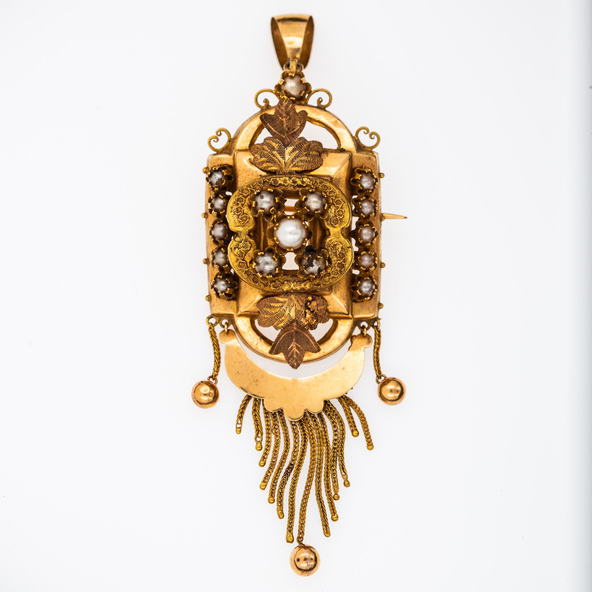 Victorian 1860's Dutch Fringe Pendant Brooch - LUXORIA VITA