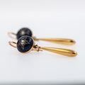 Victorian enamel rosecut diamond star set torpedo earrings