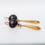 Victorian enamel rosecut diamond star set torpedo earrings