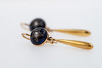 Victorian enamel rosecut diamond star set torpedo earrings