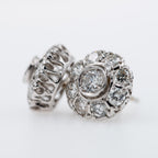2.15ct Brilliant Diamond Earrings 14K white gold HRD Certed