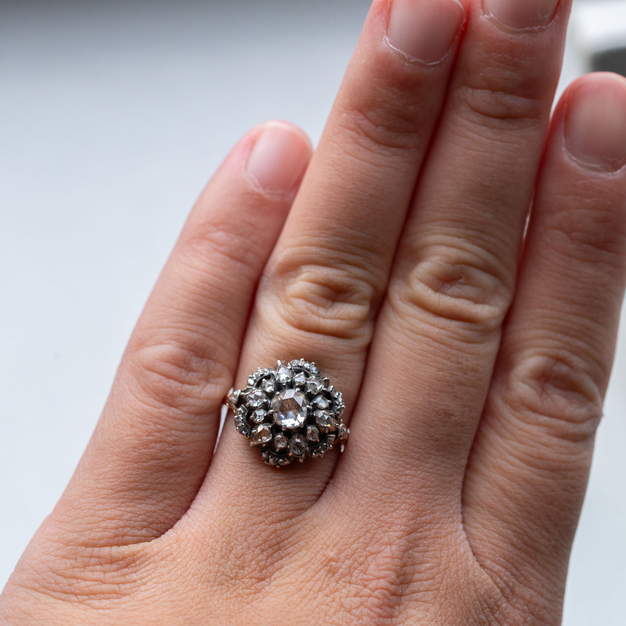 Rosecut Diamond Entourage Ring - Antique Castle Rings