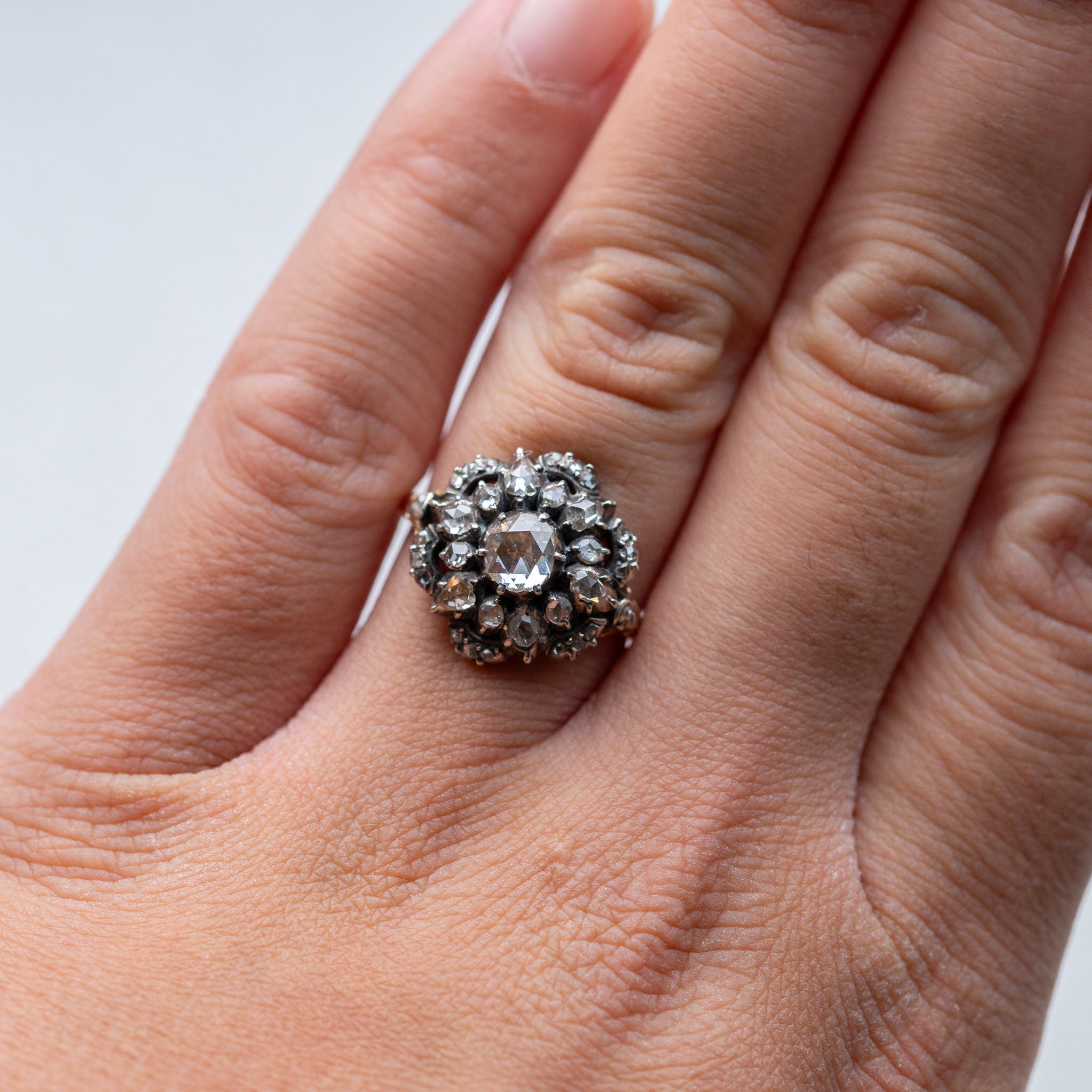 Rosecut Diamond Entourage Ring - Antique Castle Rings