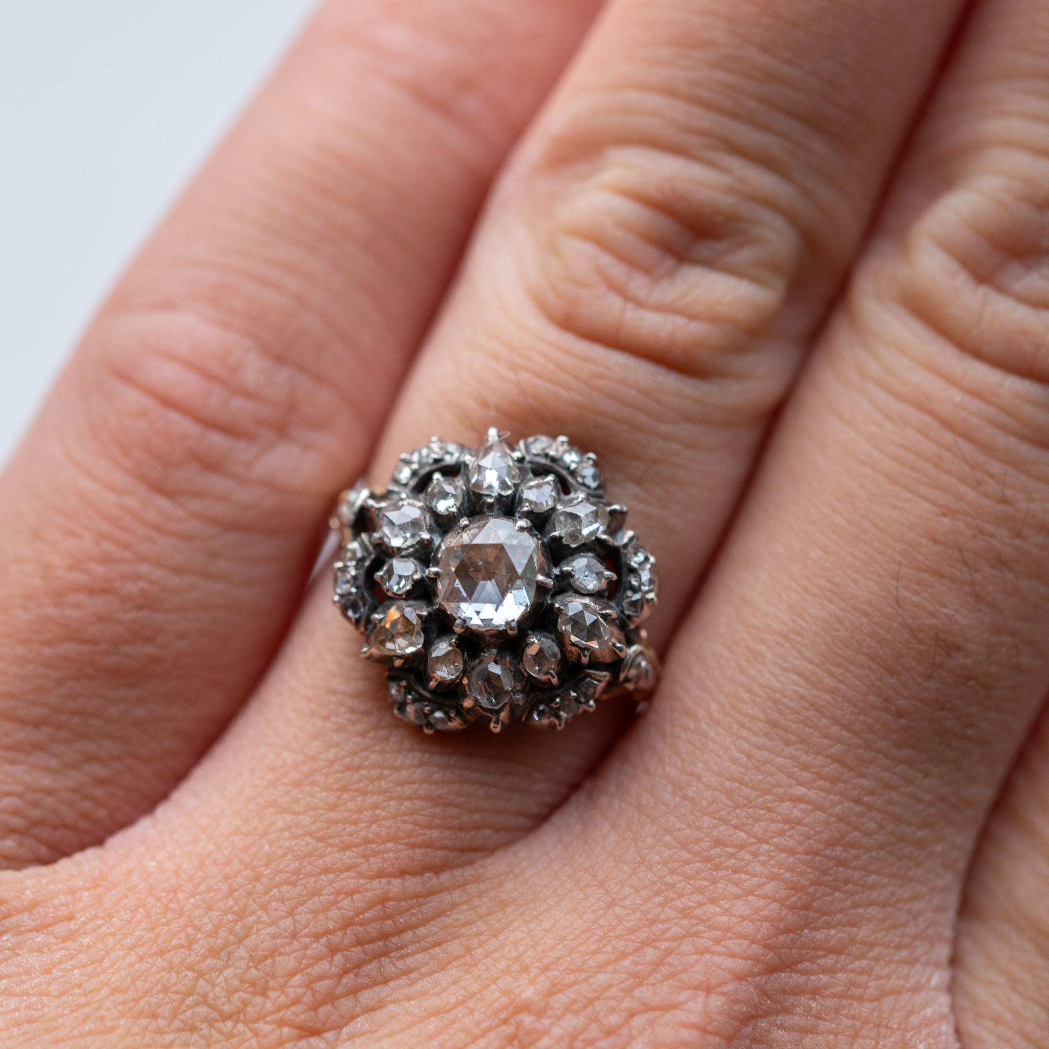 Rosecut Diamond Entourage Ring - Antique Castle Rings