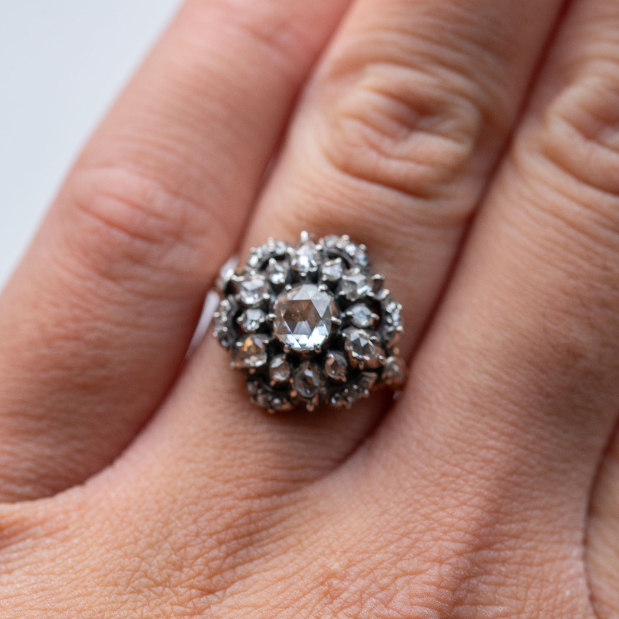 Rosecut Diamond Entourage Ring - Antique Castle Rings