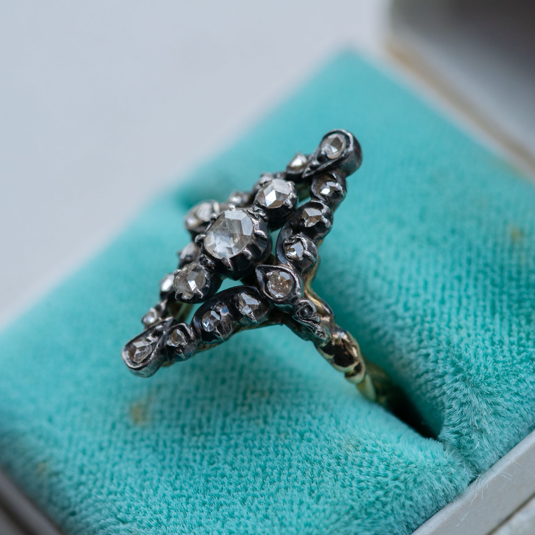 Marquise Rosecut Diamond Ring - Antique Castle Rings