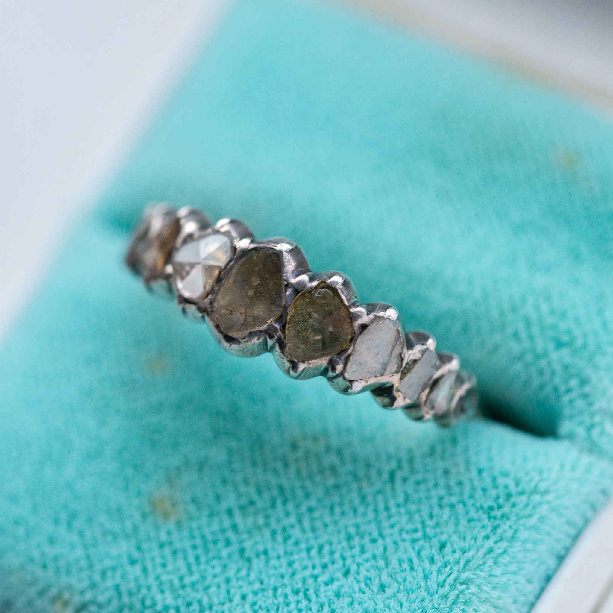 Georgian Rosecut Diamond Half Hoop Ring