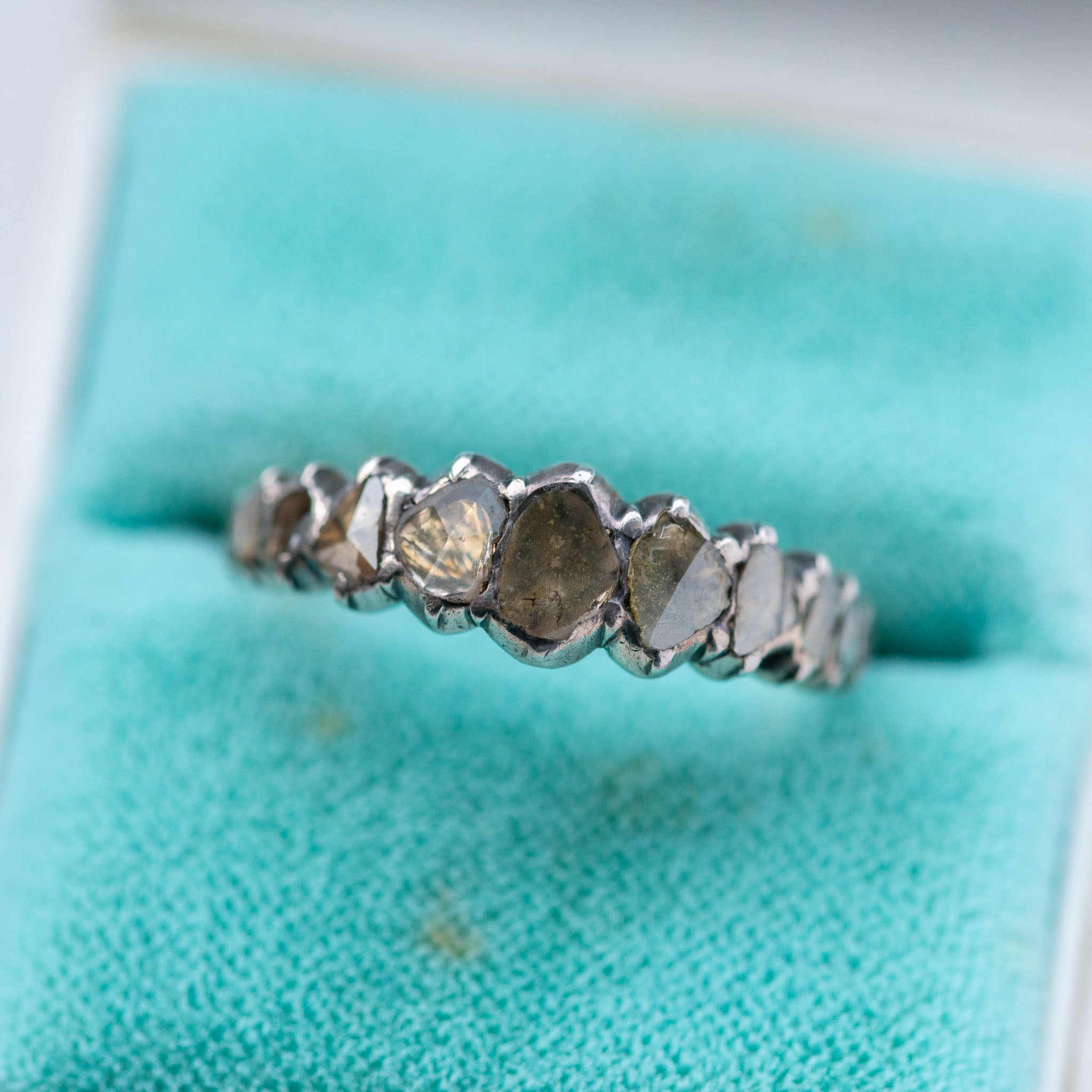 Georgian Rosecut Diamond Half Hoop Ring