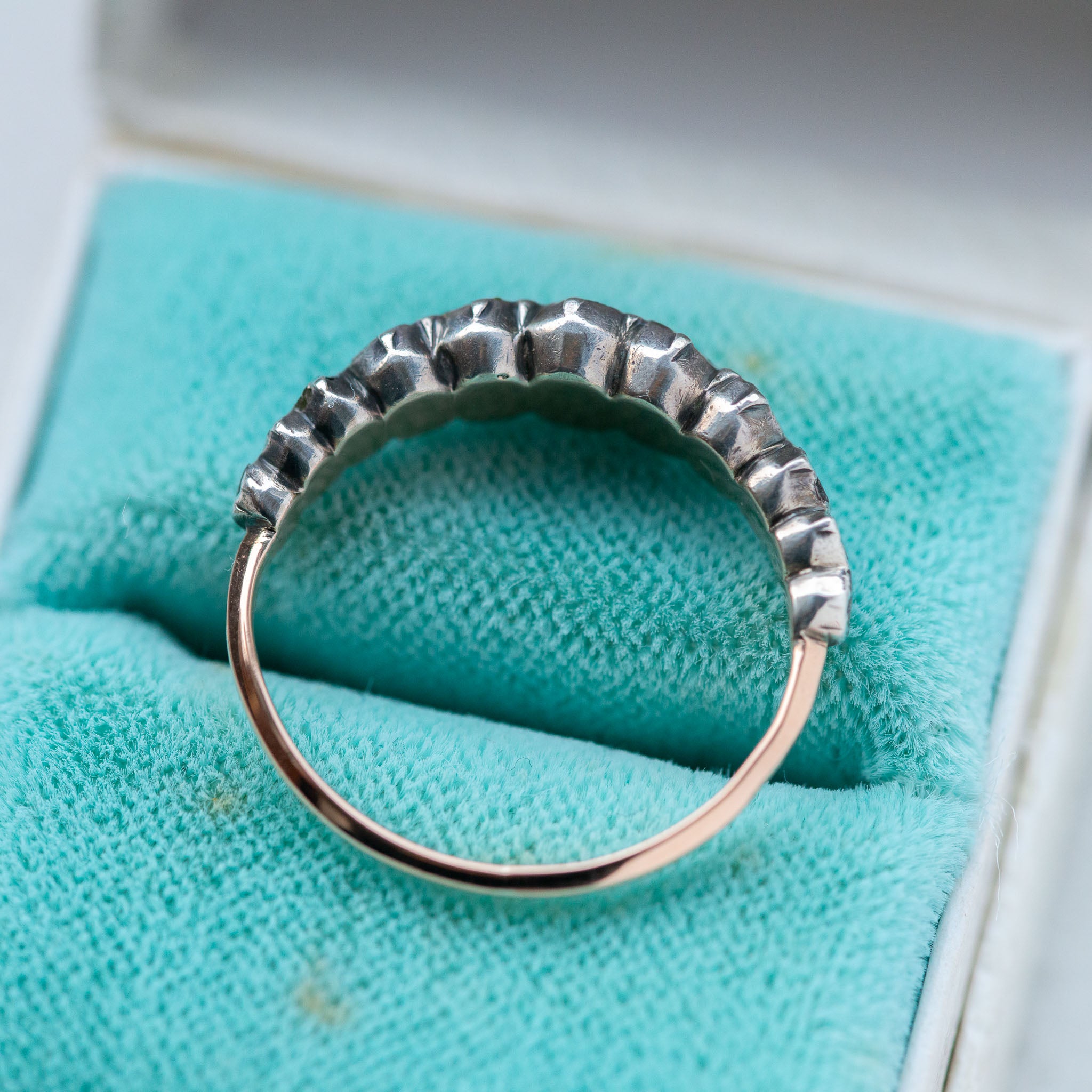 Georgian Rosecut Diamond Half Hoop Ring