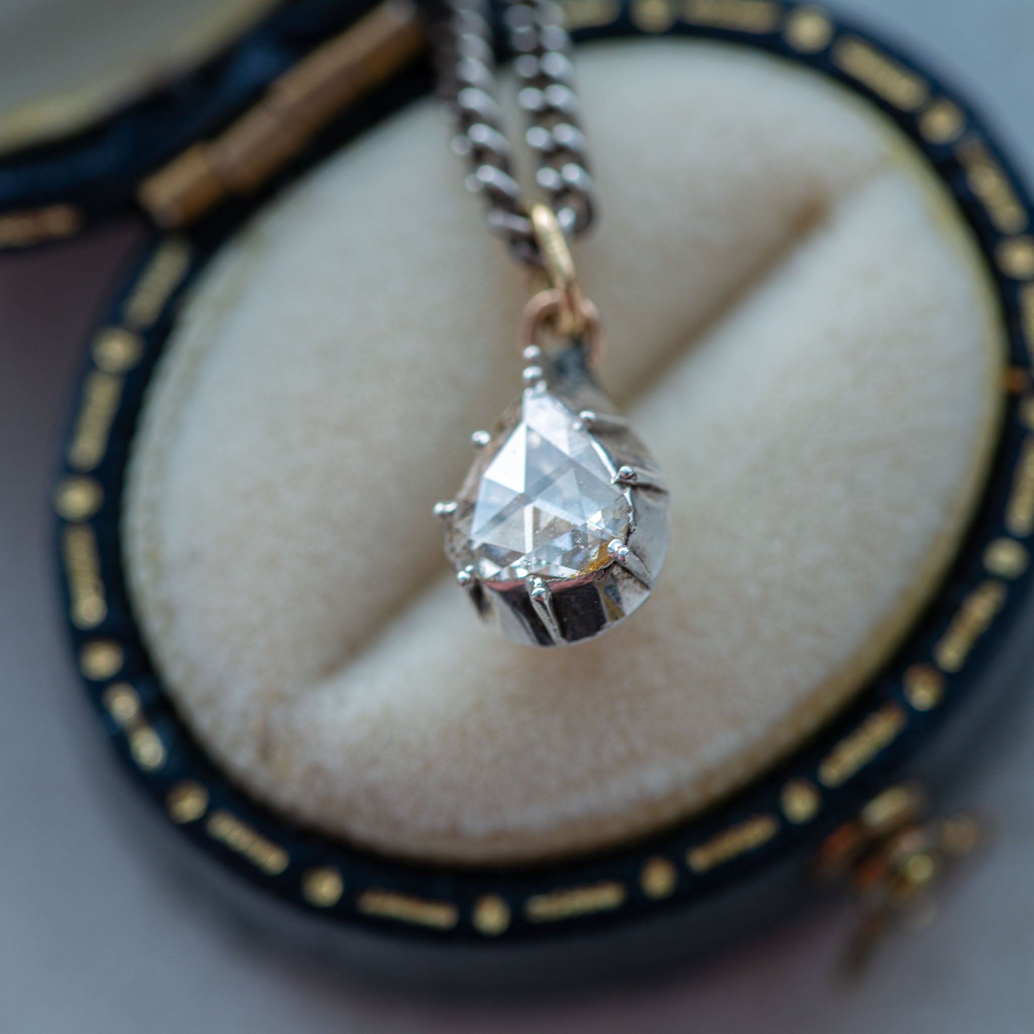Antique Dutch Foiled Rosecut Diamond Pendant