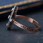 Vintage Diamond Ruby Navette Ring - LUXORIA VITA