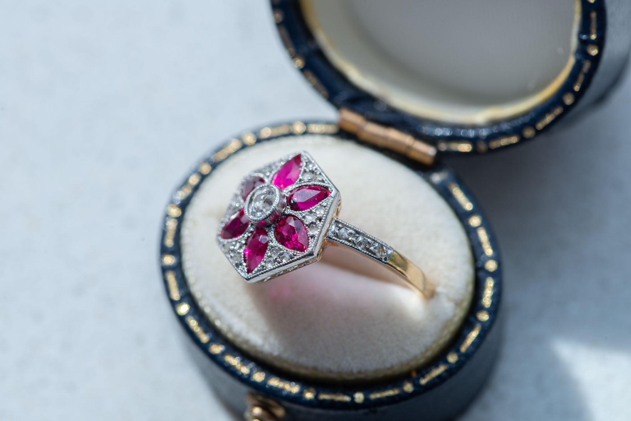 Art Deco Ruby Diamond Ring - LUXORIA VITA