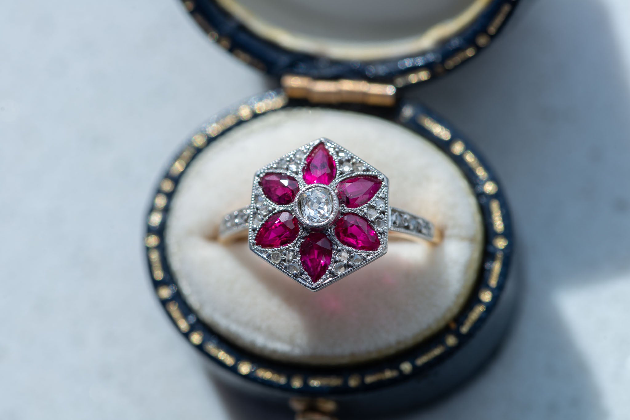 Art Deco Ruby Diamond Ring - LUXORIA VITA