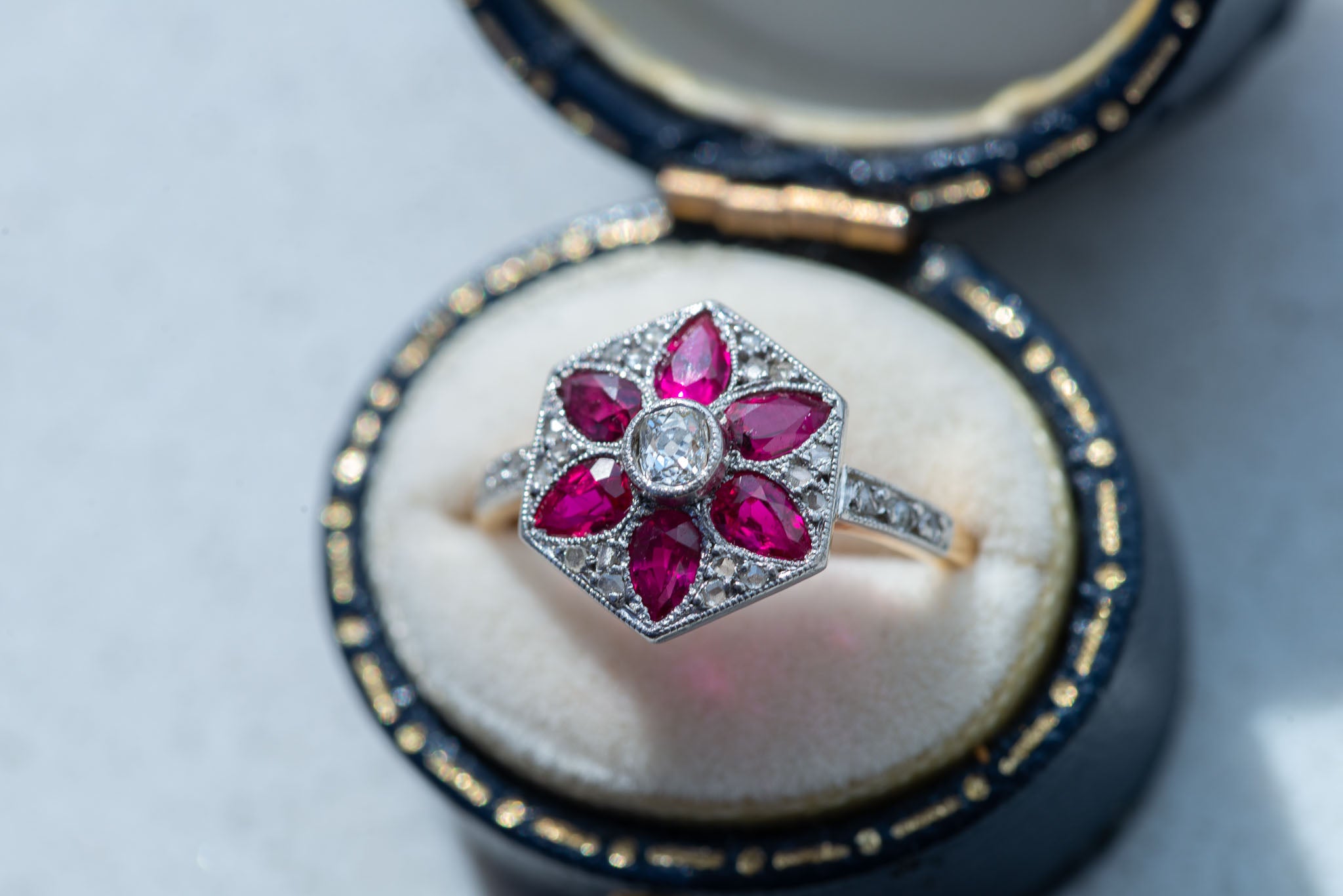 Art Deco Ruby Diamond Ring - LUXORIA VITA