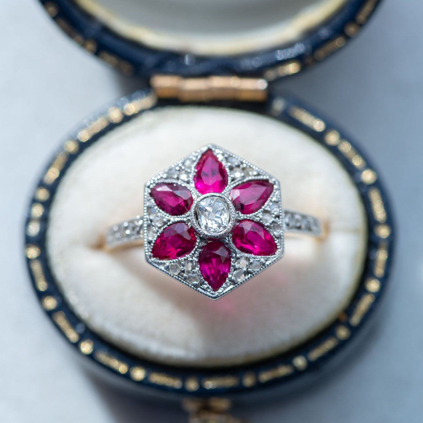 Art Deco Ruby Diamond Ring - LUXORIA VITA