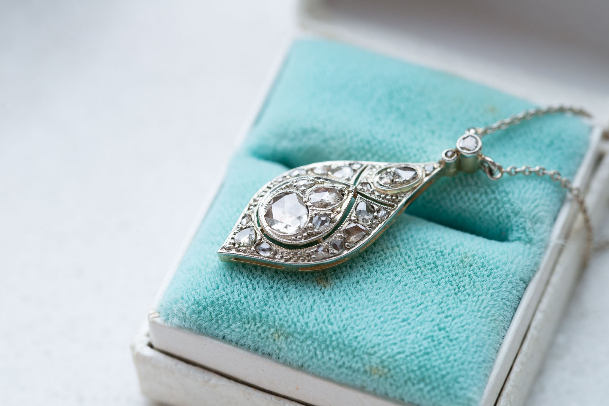 Art Deco Rosecut Diamond Necklace