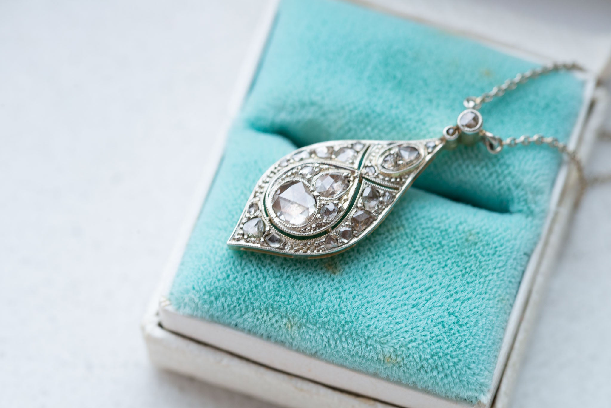 Art Deco Rosecut Diamond Necklace