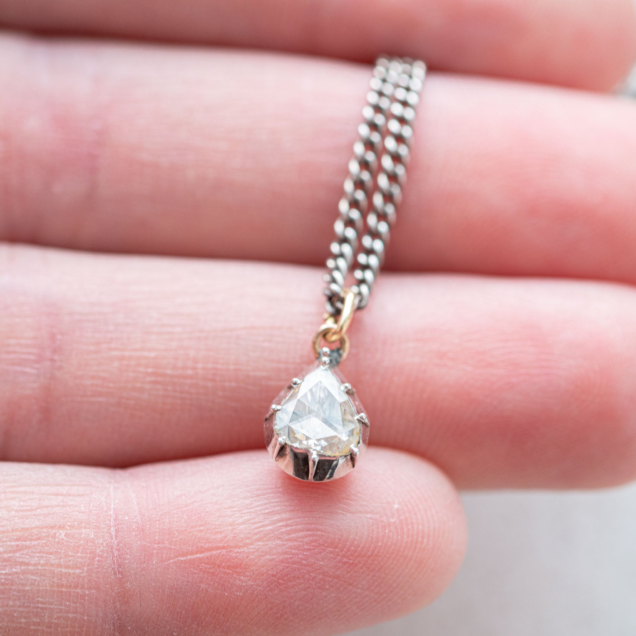 Antique Dutch Foiled Rosecut Diamond Pendant