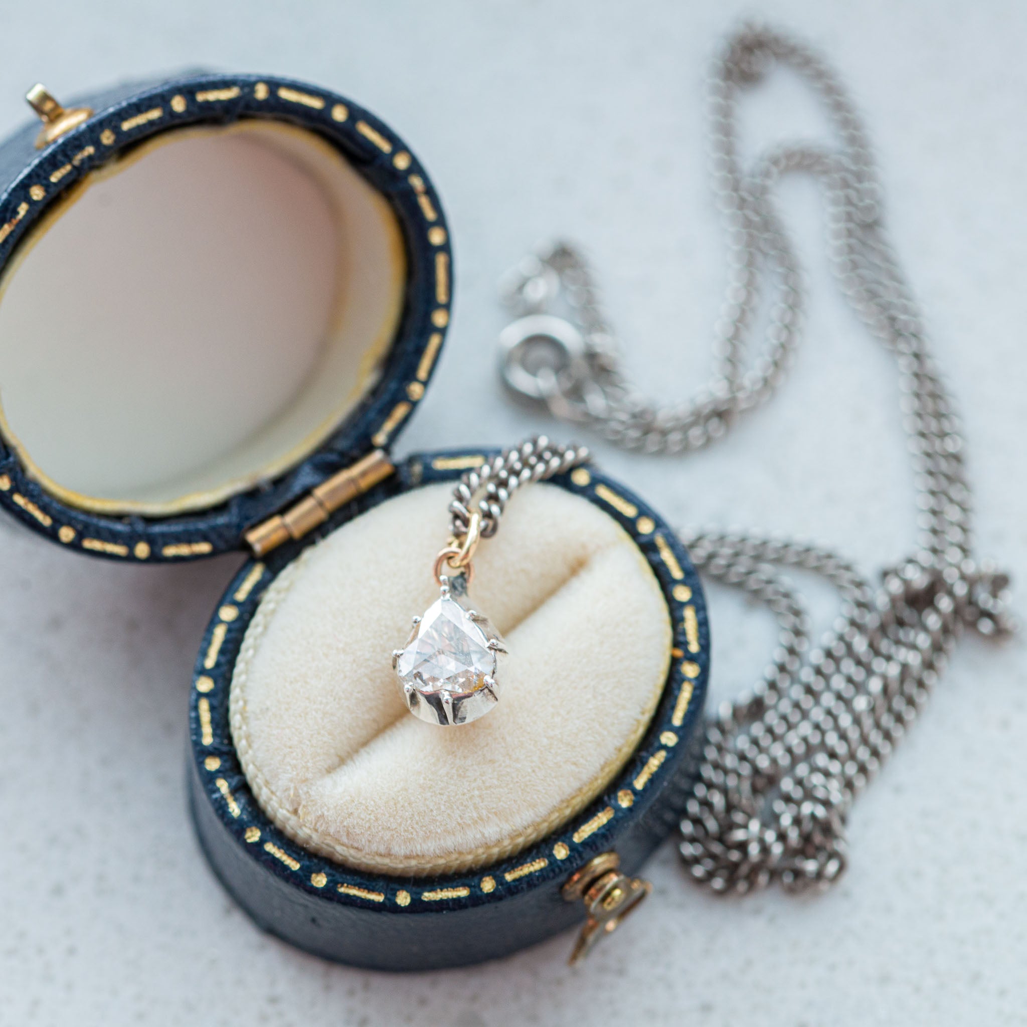 Antique Dutch Foiled Rosecut Diamond Pendant