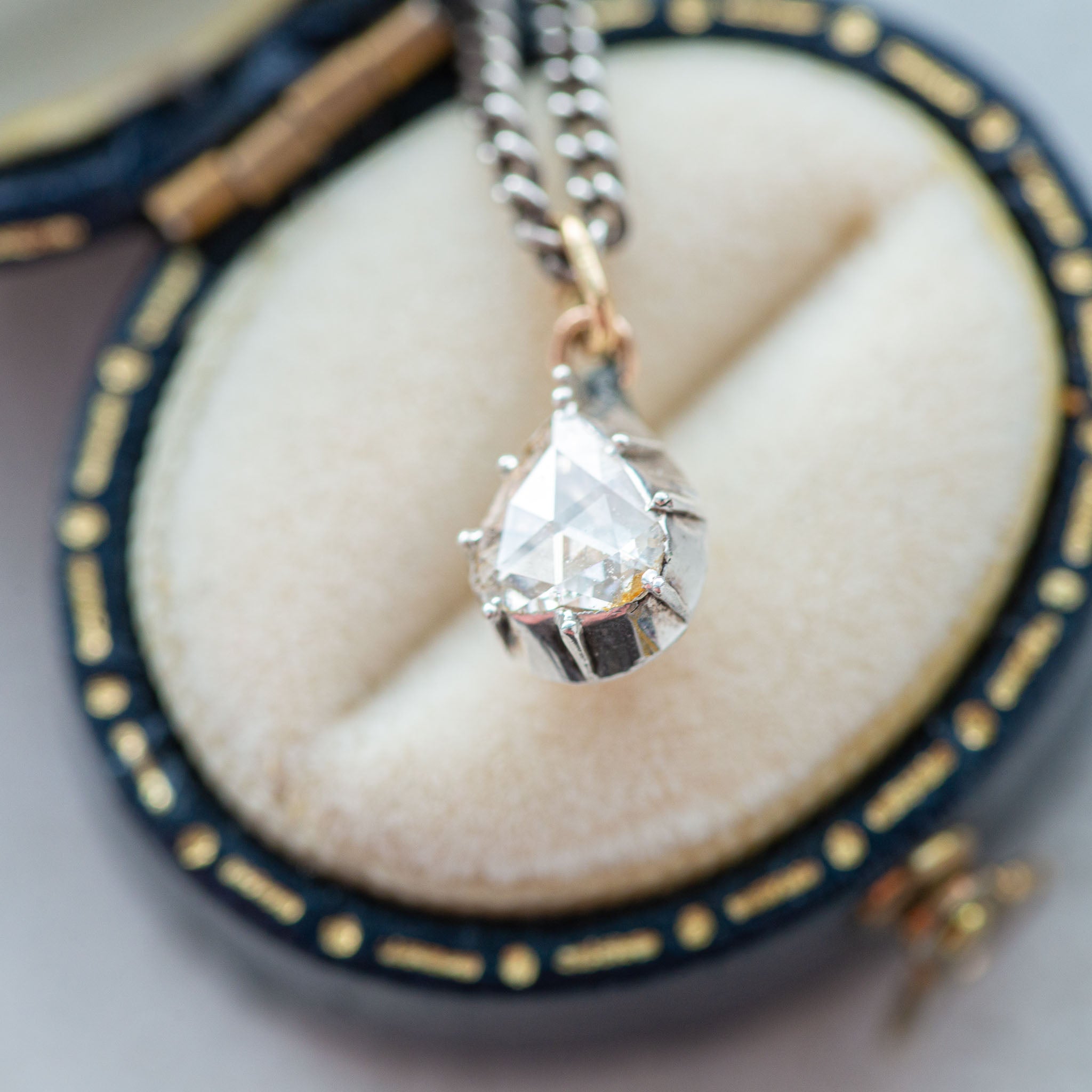 Antique Dutch Foiled Rosecut Diamond Pendant